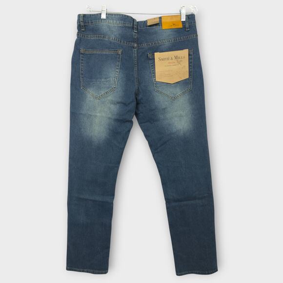 New With TAGS - Mens Smith & Mills Stretch Blue Jeans Size 34x32 - Picture 5 of 6